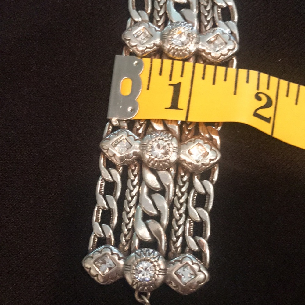 Brighton Silver Five Chain and Crystal Bracelet - Picture 5 of 8